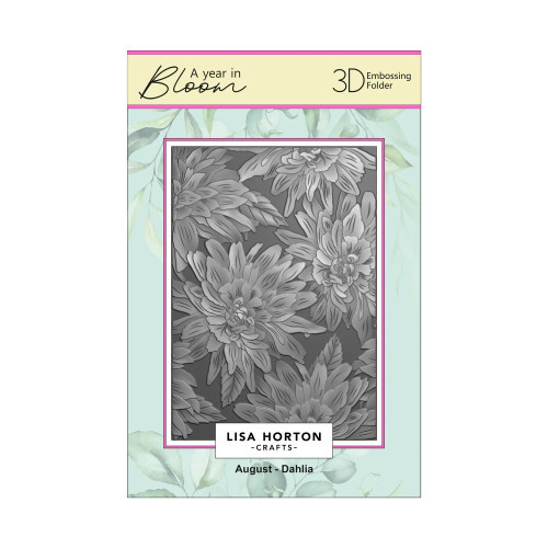 Lisa Horton Crafts - Embossing Folder A6 - A Year in Bloom -  Dahlia - August