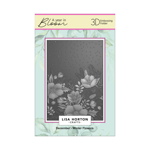 Lisa Horton Crafts - Embossing Folder A6 - A Year in Bloom - Winter Flowers - December