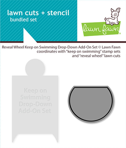 Lawn Fawn - Reveal Wheel Stencil / Die Bundle - Keep on Swimming Drop-Down & Add-on Set - LF3787/LF3788