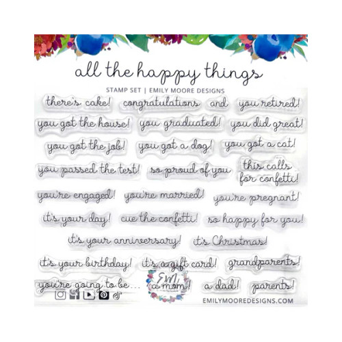 Emily Moore Designs - Clear Stamp Set 6x8- All The Happy Things Emily Moore Designs - Clear Stamp Set 6x8- All The Happy Things