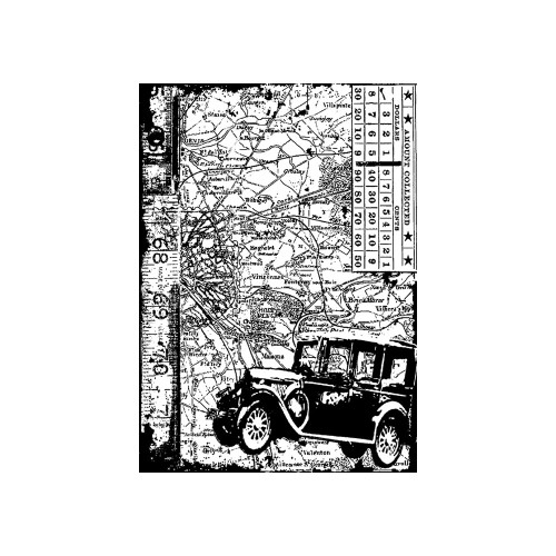 Tim Holtz - Stampers Anonymous - Mini Cling Stamps 2.5"X3.5"- Car - COM013 Tim Holtz - Stampers Anonymous - Mini Cling Stamps 2.5"X3.5"- Car - COM013
