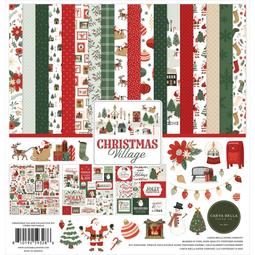 Carta Bella - Collection Kit 12"X12 - Christmas Village - CBCV458016