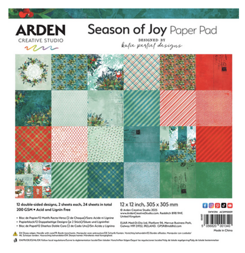 Katie Pertiet - Arden Creative Studio - Season Of Joy - Paper Pad 12" x 12" - ACSPP0009 Katie Pertiet - Arden Creative Studio - Season Of Joy - Paper Pad 12" x 12" - ACSPP0009