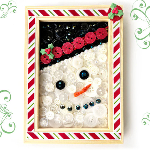 Buttons Galore - Frame DIY Craft Kit- Snowman - SMANBND