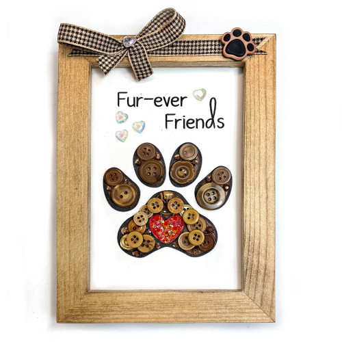 Buttons Galore - Frame DIY Craft Kit - Dog Paw - PAWBND