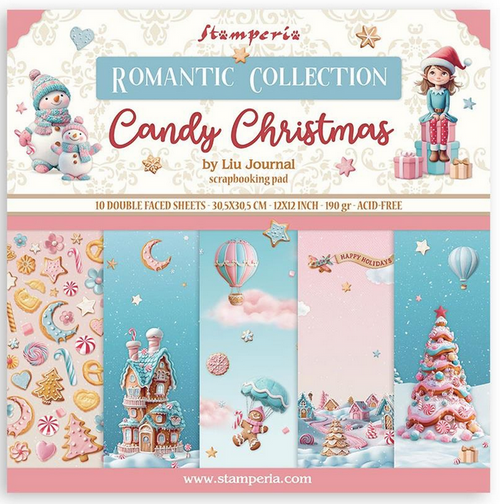 Stamperia - Scrapbooking Pad 12"X12" 10/Pkg - Candy Christmas - SBBL173