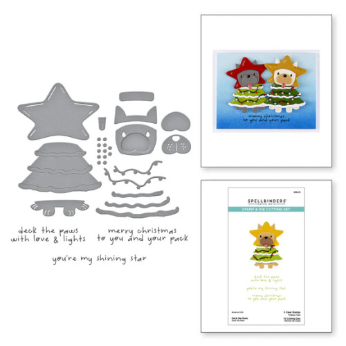 Spellbinders Merry Mischief Clear Stamp & Die Set - Deck the Paws -  SDS-211