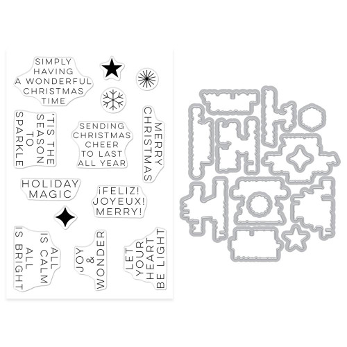 Hero Arts - Clear Stamp & Die Set - Very Merry Collection - Modern Holiday Greetings - DC324