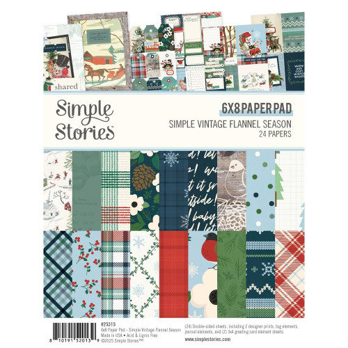 Simple Stories - Double-Sided Paper Pad 6"X8" 24/Pkg - Simple Vintage Flannel Season - 25315