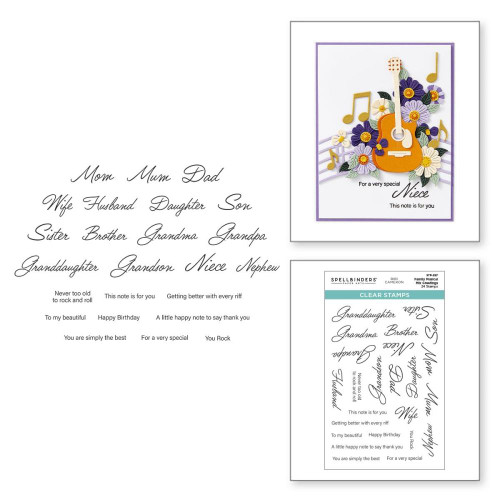 SpellbinderS Clear Stamp Set by Bibi Cameron - Family Music Mix Greetings - STP-257