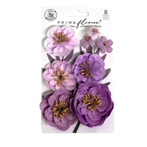 Prima - Bewitched - Paper Flowers 8/Pkg  - Enchanted Voilet - 680589