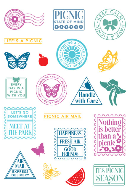 LDRS Creative - Postage Collage Stamps - Picnic Postage - 3556