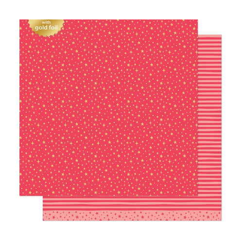 Lawn Fawn - All the Sparkles 12x12 Paper - Ruby LF3834
