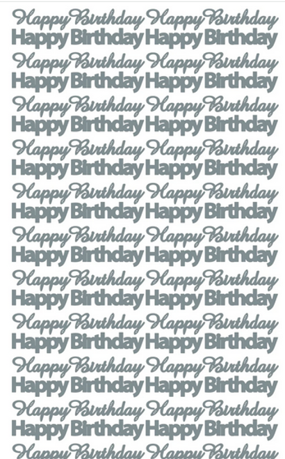 Ecstasy Crafts - Peel Off Stickers - Happy Birthday - Silver - 388901 Ecstasy Crafts - Peel Off Stickers - Happy Birthday - Silver - 388901
