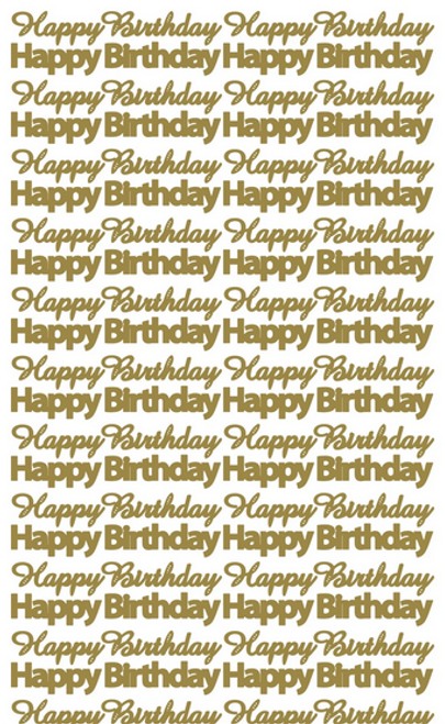 Ecstasy Crafts - Peel Off Stickers - Happy Birthday - Gold - 388900 Ecstasy Crafts - Peel Off Stickers - Happy Birthday - Gold - 388900