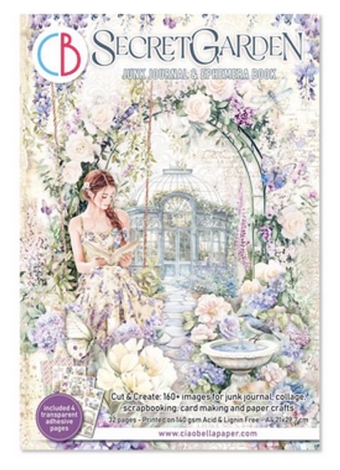 Ciao Bella -Junk Journal & Ephemera Book A4 32/Pkg - Secret Garden - CBB007 Ciao Bella -Junk Journal & Ephemera Book A4 32/Pkg - Secret Garden - CBB007