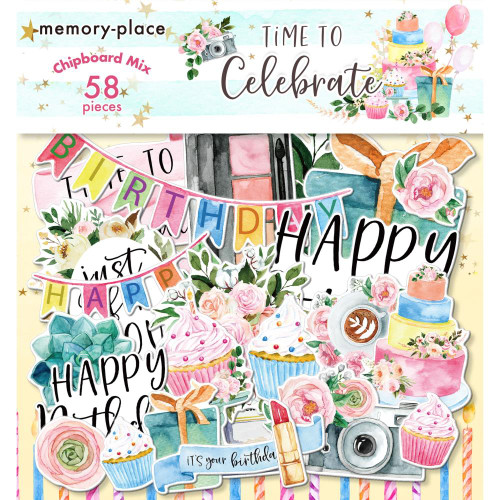 Memory Place - Chipboard - Time To Celebrate - MP-61764 Memory Place - Chipboard - Time To Celebrate - MP-61764