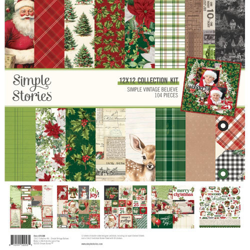 Simple Stories Collection Kit 12"X12" - Simple Vintage Believe - 25500
