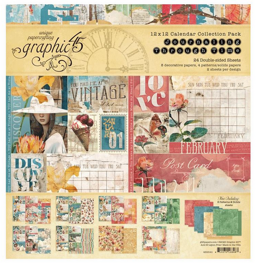 Graphic 45 - Collection Pack 12"X12" - Journaling Through Time - 4503141