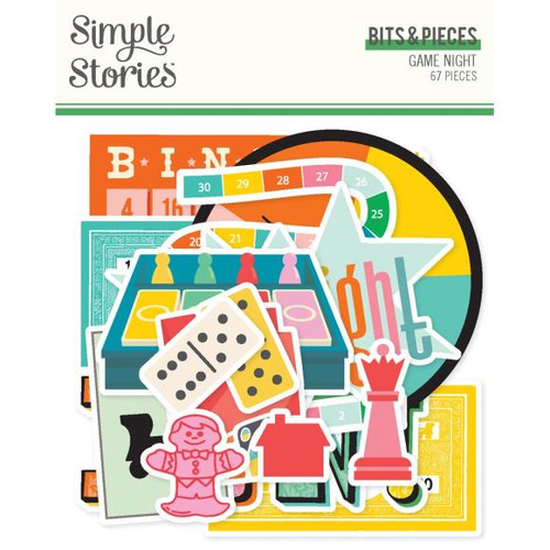Simple Stories Bits & Pieces Die Cuts 67/Pkg - Game Night - 26118
