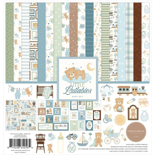 Carta Bella - Collection Kit 12"X12" - Little Lullabies - Baby Boy  - CBLUB485016