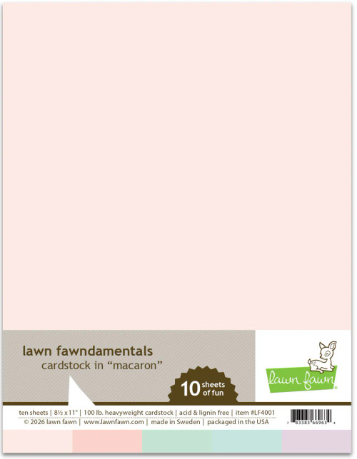 Lawn Fawn - Macaron Pack Cardstock - 8 1/2" x 11" - LF4001