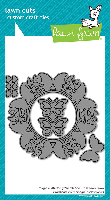 Lawn Fawn - Lawn Cuts Custom Craft Die - Magic Iris Butterfly Wreath add-on - LF4046