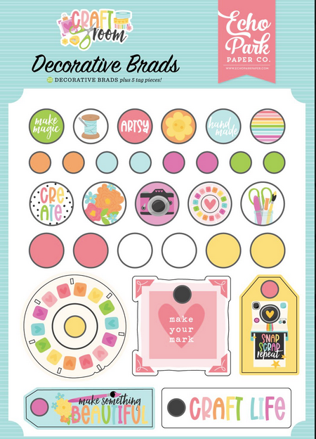 Echo Park - Decorative Brads - Craft Room - CRM492020