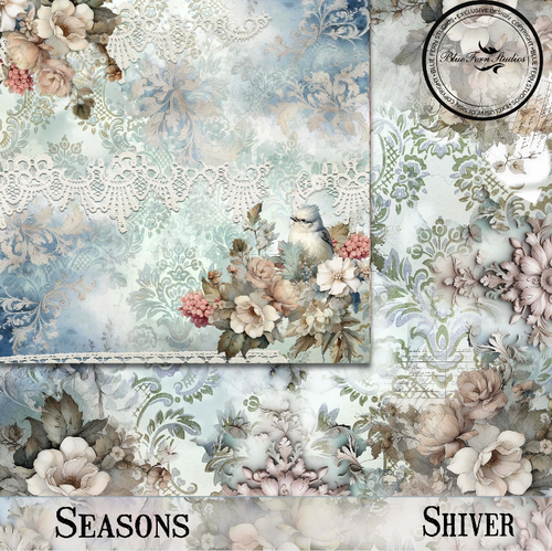 Blue Fern Studios - 12x12 Dbl Sided Paper - Seasons -  Winter - Shiver