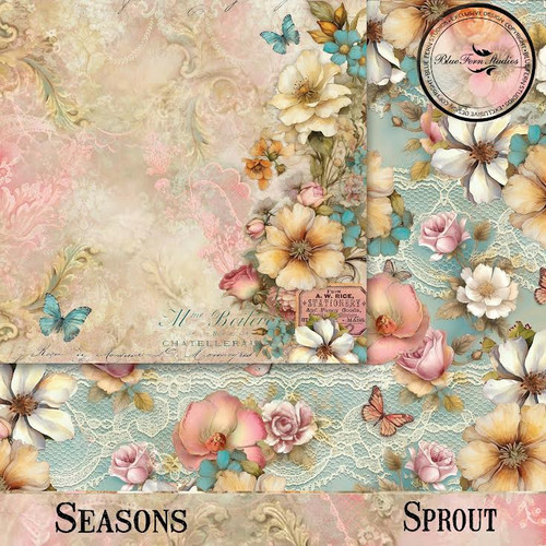 Blue Fern Studios - 12x12 Dbl Sided Paper - Seasons -  Spring - Sprout