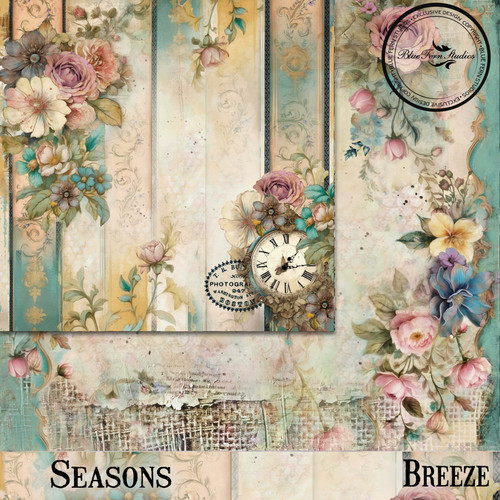 Blue Fern Studios - 12x12 Dbl Sided Paper - Seasons -  Summer - Breeze
