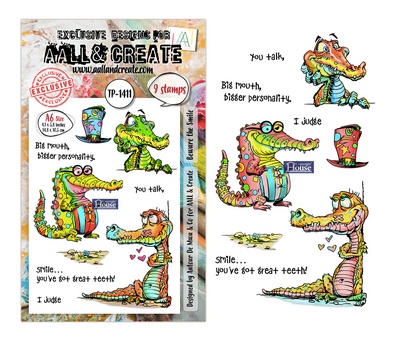 AALL & Create - A6 Photopolymer Clear Stamp Set - Beware The Smile -- TP-1411