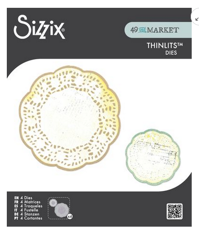 Sizzix Clear Stamps W/Framelits Dies By 49 And Market - Doily Duo - 667059