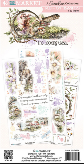 49 And Market - Rub-On Transfer Set 6"X12" - The Looking Glass - JLG-34974