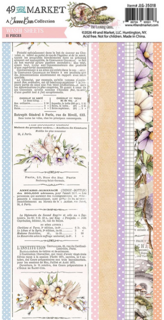 49 And Market - Washi Tape Sheet  6"X12" - The Looking Glass - JLG-35018