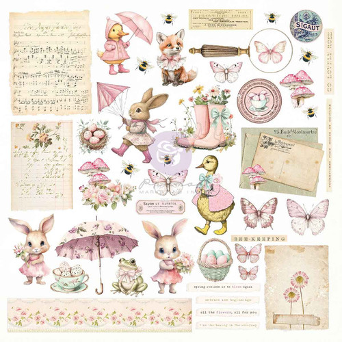 Prima - Ephemera 88/pc Bunnies & Butterflies - Frank Garcia Sweet Spring - 982157