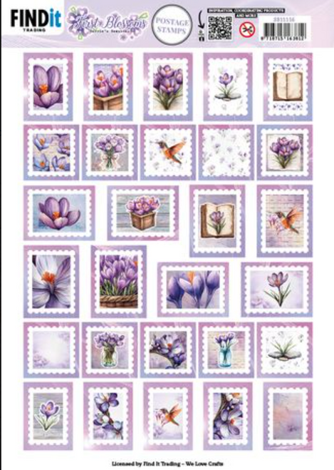 Find It Trading - First Blossoms - 3D Pushout Sheet - Postage Stamp - SB11116