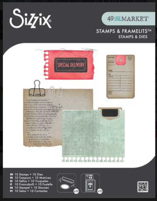 Sizzix Clear Stamps W/Framelits Dies By 49 And Market - Creative Combos - 667058