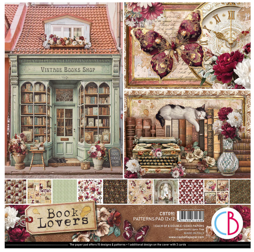 Ciao Bella - Patterns Pad 12x12 8/Pkg- Book Lovers - CBT091