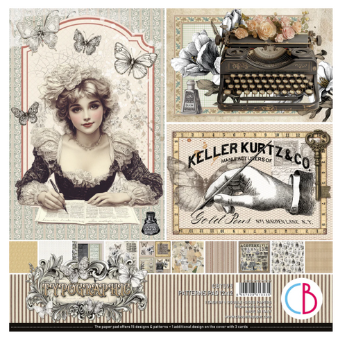 Ciao Bella - Patterns Pad 12x12 8/Pkg- Typographic - CBT095