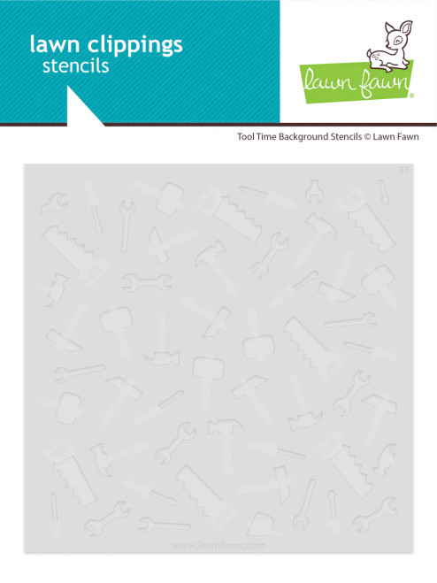 Lawn Fawn - Lawn Clippings Coloring Stencils - Tool Time Background - LF4099