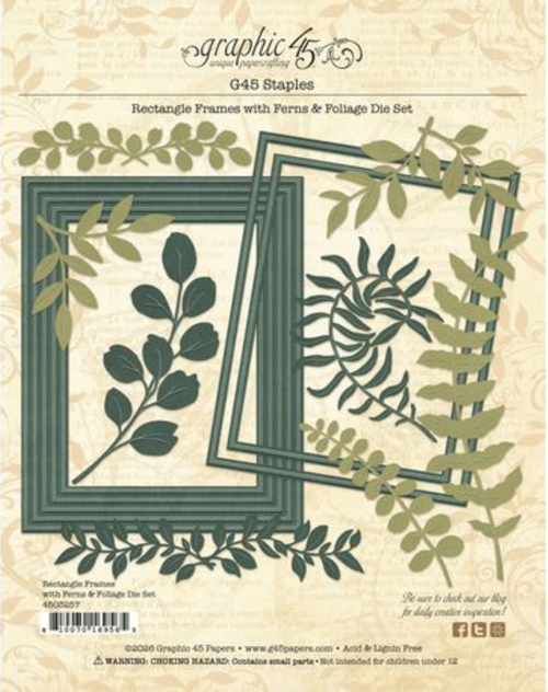 Graphic 45 - Rectangle Frames with Ferns & Foliage - 4503257