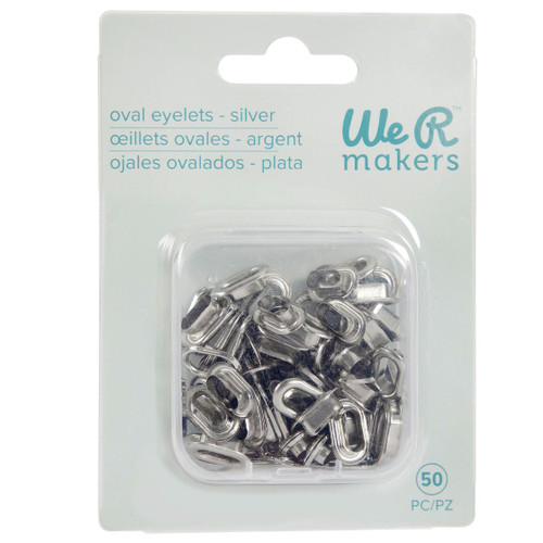 We R - We R Oval Crop-A-Dile - Oval Eyelets - Silver 50pc - CRTOF-00076