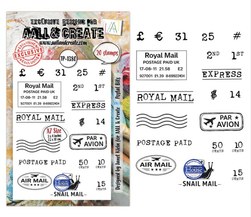 AALL & Create - A7 Photopolymer Clear Stamp Set - Postal Bits - AALL-TP-1380