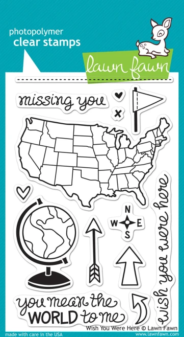 Lawn Fawn - Clear Stamps - Wish You Were Here - LF0603