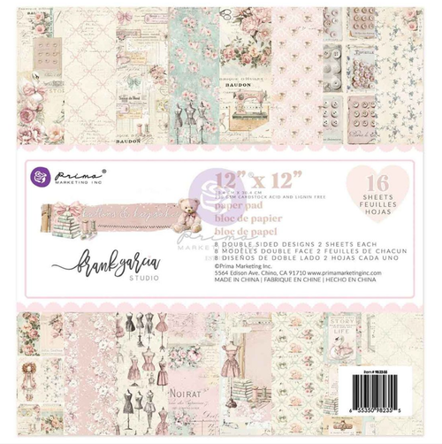 Prima - Double-Sided Paper Pad 12"x12" 16/Pkg - Frank Garcia - Buttons & Keepsakes - 982355