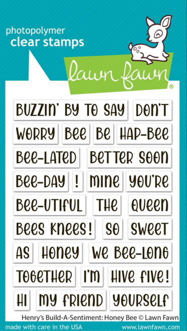 Lawn Fawn -Stamps - Henry's Build-a-Sentiment - Honey Bee - LF4128