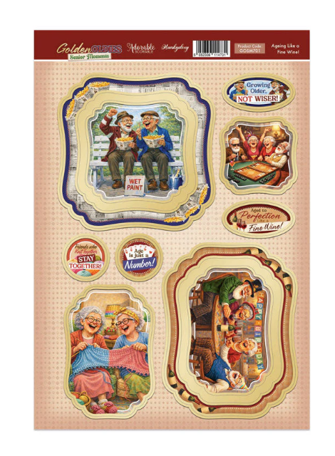 Hunkydory Crafts - Topper Sheet - Golden Oldies - Aging Like A Fine Wine - GOSM701