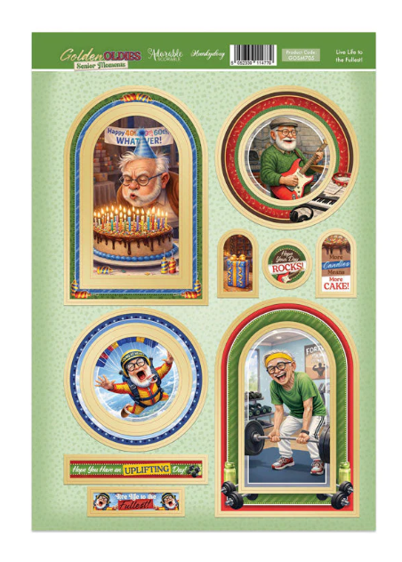 Hunkydory Crafts - Topper Sheet - Golden Oldies - Live Life To The Fullest!  - GOSM705