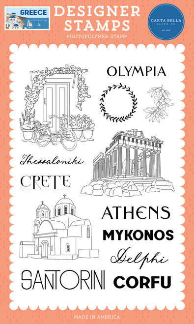 Carta Bella - Greece: Travel Through Greece Stamp Set - CBGR508041
